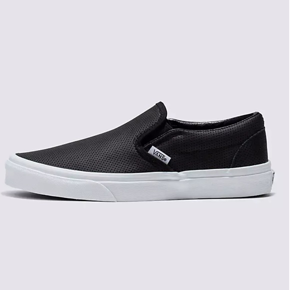 Vans Other - New Vans Slip-on Perf Leather Black 9.5